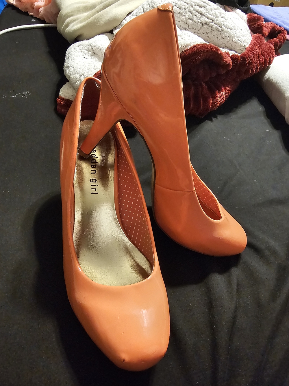 Madden Girl Bright Orange Pointed Toe High Heels